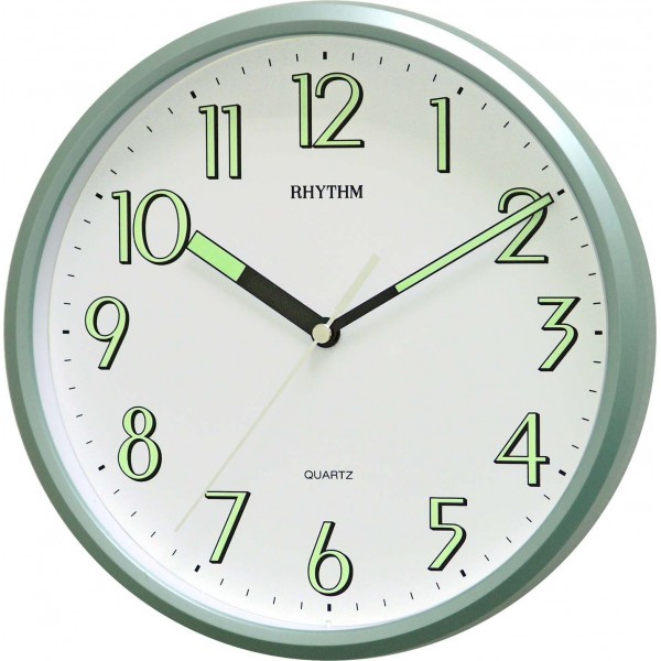 Rhythm Value Added Radium Wall Clock Super Luminous Glow In The Dark Analog